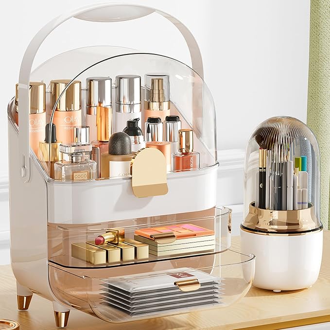 Makeup Organizer Skincare Organizers with Brush Holder